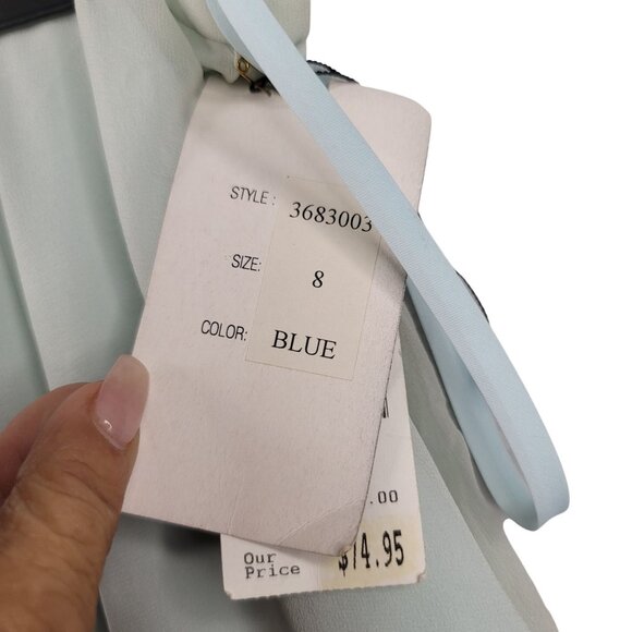 VTG Deadstock Shanghai Nites Long Light Blue 100% Silk Maxi Skirt Sz 8 *Callout - Picture 6 of 11